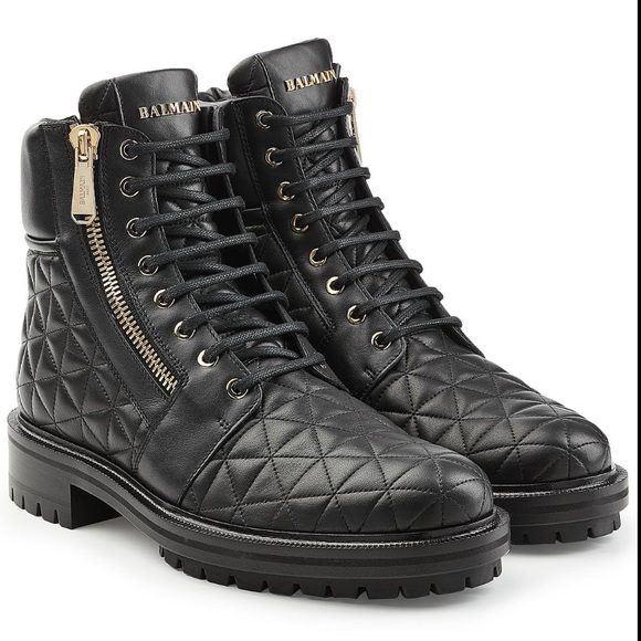 Balmain Army Quilted Leather Combat Boots 🖤 - Picture 2 of 15